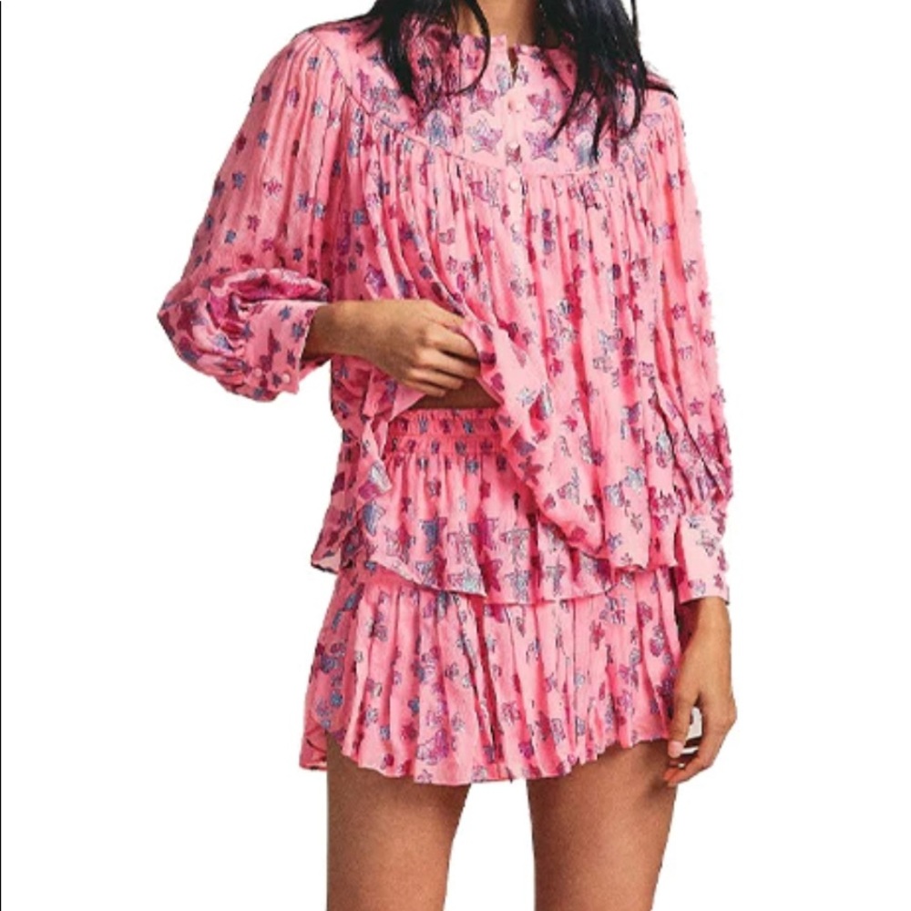 NWT Loveshackfancy millennial pink skirt